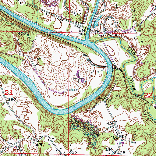 Topographic Map of Old Sipsey Mine, AL
