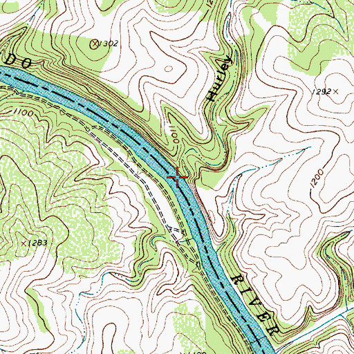 Topographic Map of Hurley Hollow, TX