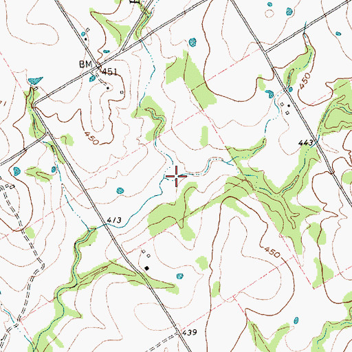 Topographic Map of Hurricane Creek, TX