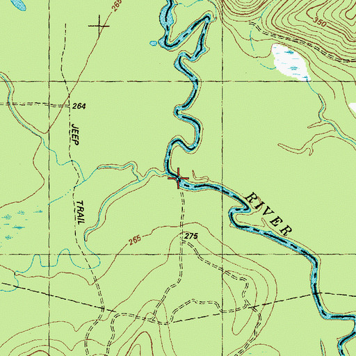 Topographic Map of Hurricane Creek, TX