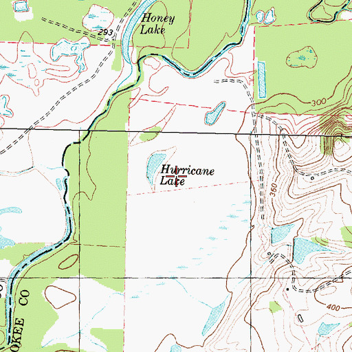 Topographic Map of Hurricane Lake, TX