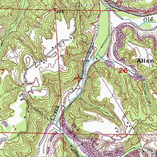 Topographic Map of Pugh Mine, AL