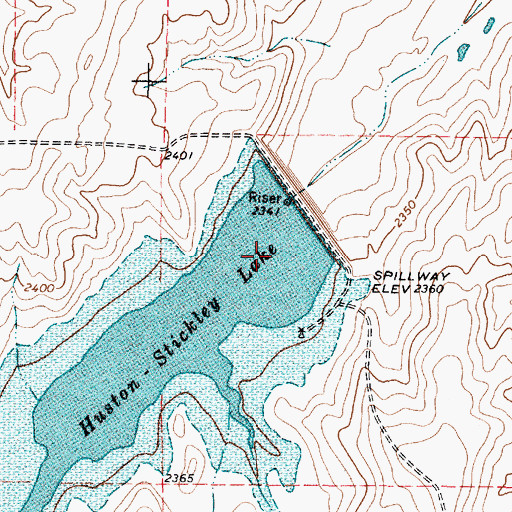 Topographic Map of Huston-Stickley Lake, TX