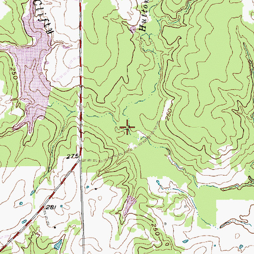 Topographic Map of Hutton Mill Branch, TX