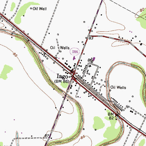 Topographic Map of Iago, TX