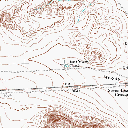 Topographic Map of Ice Cream Tank, TX