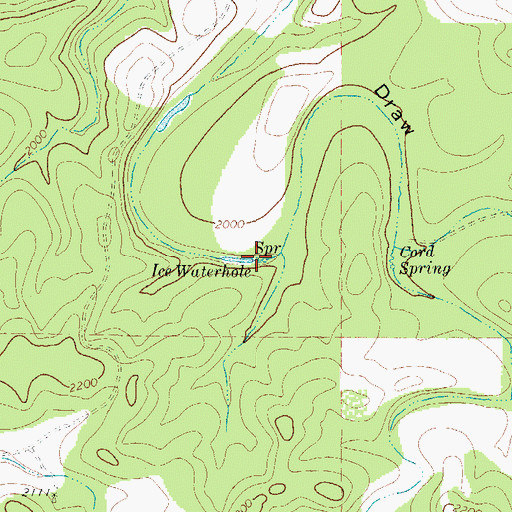 Topographic Map of Ice Waterhole, TX