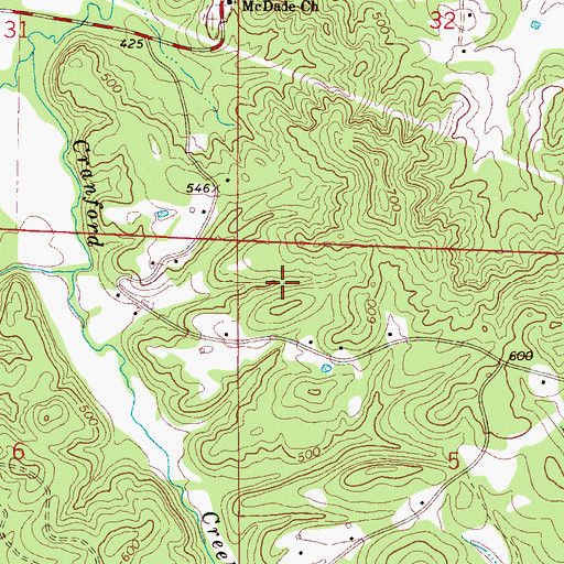 Topographic Map of Mill Creek Mine, AL