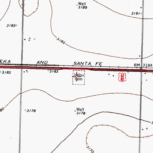 Topographic Map of Idalou Cemetery, TX