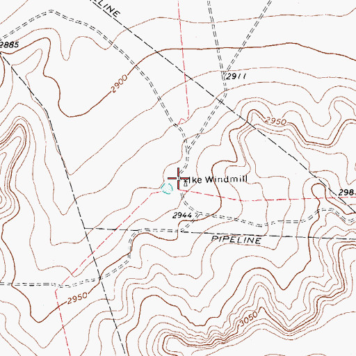 Topographic Map of Ike Windmill, TX