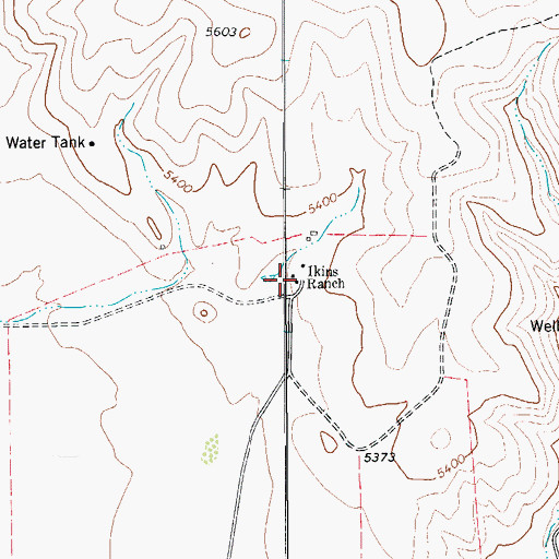 Topographic Map of Ikins Ranch, TX