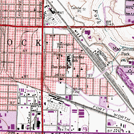 Topographic Map of Iles School, TX