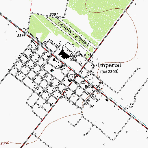 Topographic Map of Imperial, TX