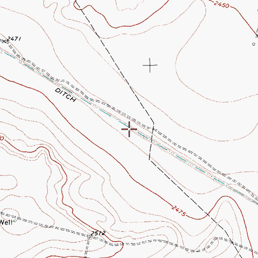 Topographic Map of Imperial Ditch, TX