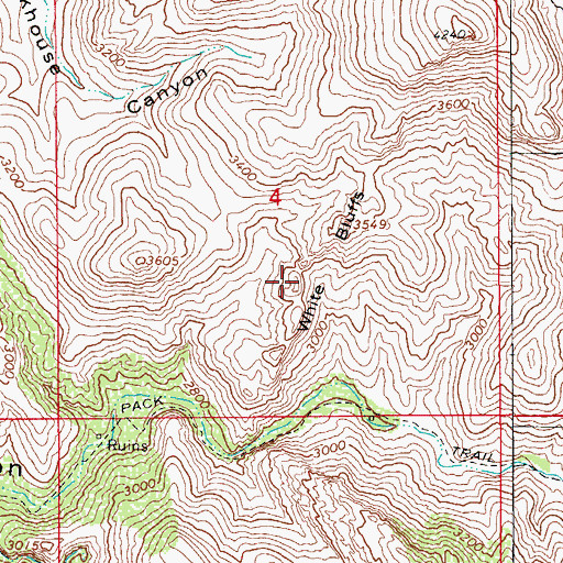 Topographic Map of White Bluffs, AZ