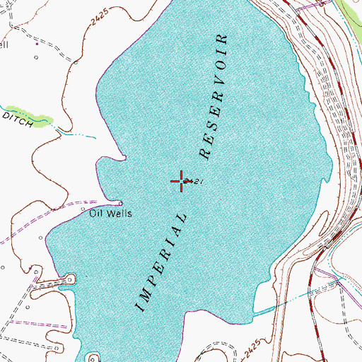 Topographic Map of Imperial Reservoir, TX
