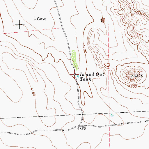 Topographic Map of In and Out Tank, TX