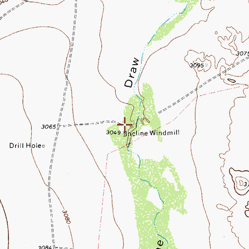 Topographic Map of Incline Windmill, TX