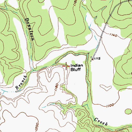 Topographic Map of Indian Bluff, TX