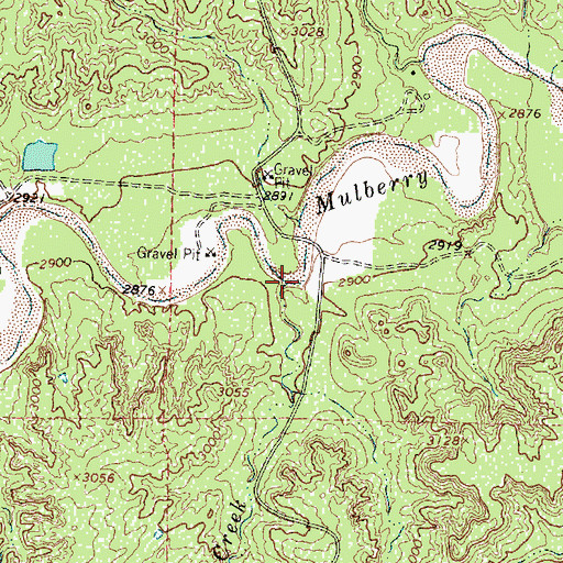 Topographic Map of Indian Creek, TX