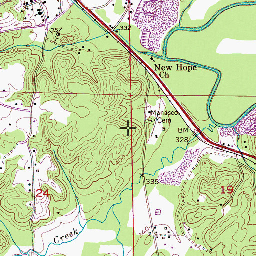 Topographic Map of Langs Shaft Mine, AL