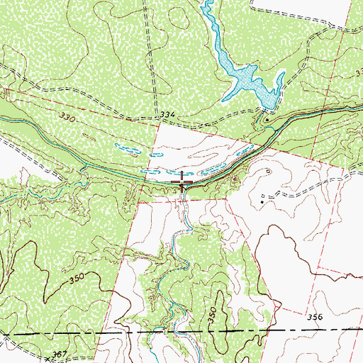 Topographic Map of Indian Creek, TX