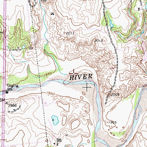 Topographic Map of Indian Creek, TX
