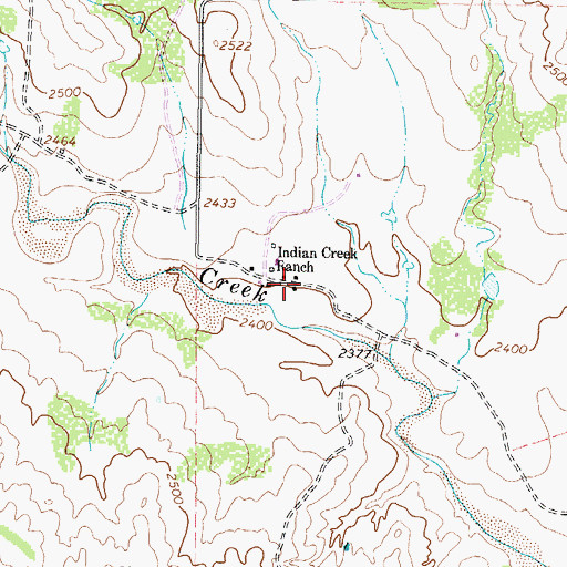 Topographic Map of Indian Creek Ranch, TX
