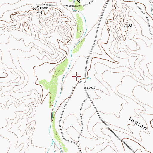 Topographic Map of Indian Draw, TX