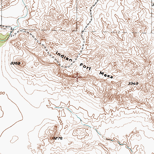 Topographic Map of Indian Fort Mesa, TX