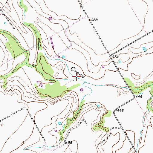 Topographic Map of Indian Grave Creek, TX