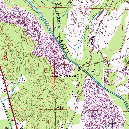 Topographic Map of Holly Grove Mine, AL