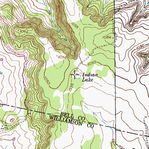 Topographic Map of Indian Lake, TX