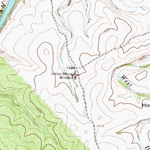 Topographic Map of Indian Mound Windmill, TX