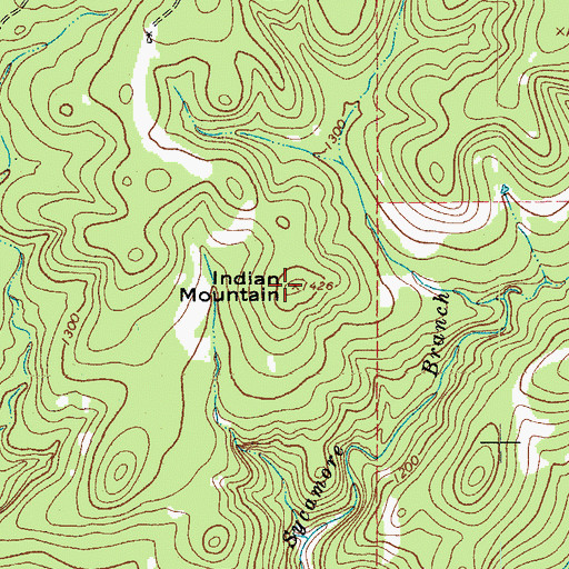 Topographic Map of Indian Mountain, TX