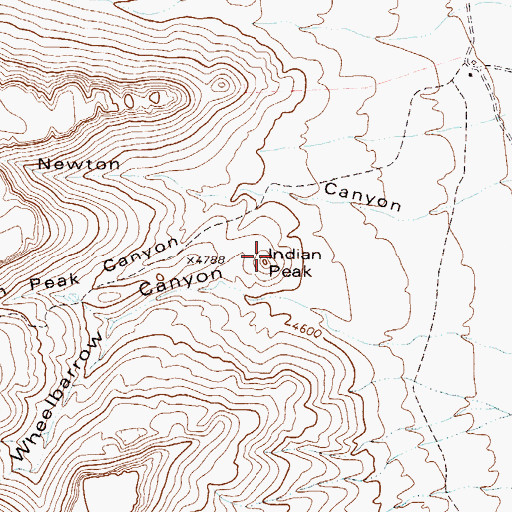 Topographic Map of Indian Peak, TX