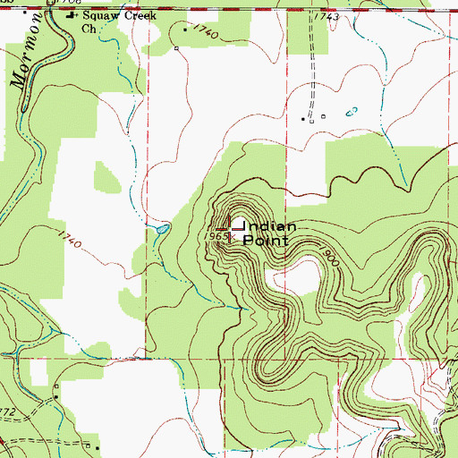 Topographic Map of Indian Point, TX