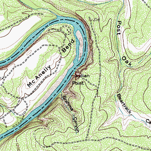 Topographic Map of Indian Point, TX