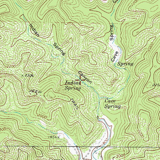 Topographic Map of Indian Spring, TX