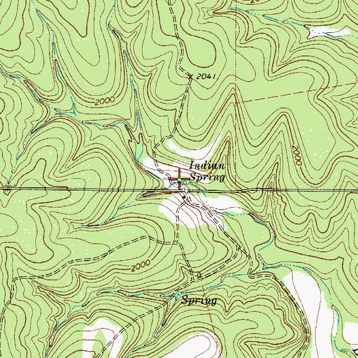 Topographic Map of Indian Spring, TX