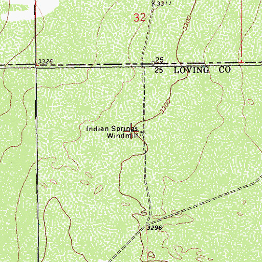 Topographic Map of Indian Springs Windmill, TX