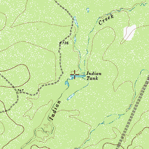 Topographic Map of Indian Tank, TX