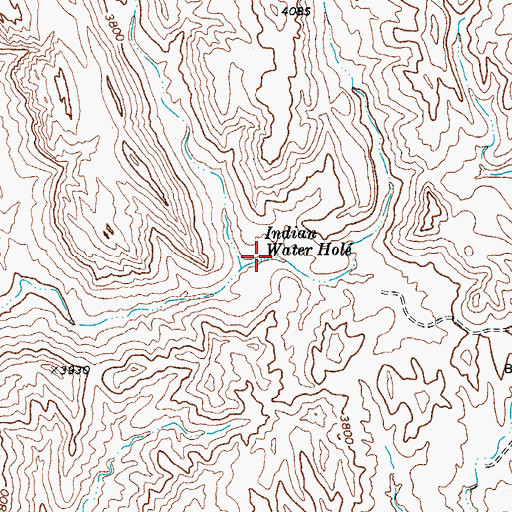 Topographic Map of Indian Water Hole, TX