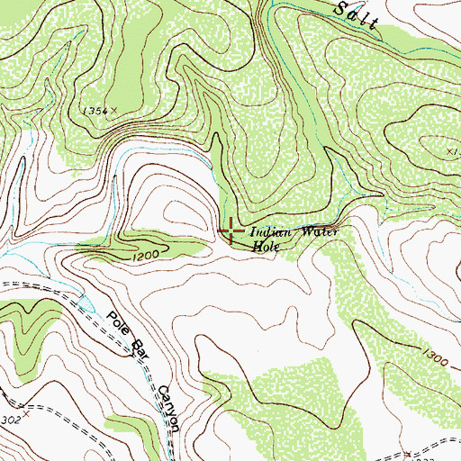 Topographic Map of Indian Water Hole, TX