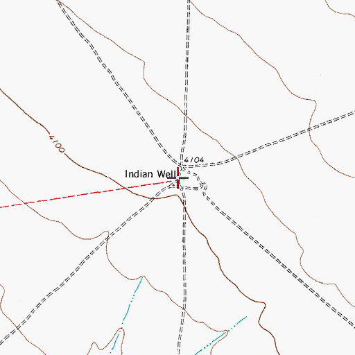 Topographic Map of Indian Well, TX
