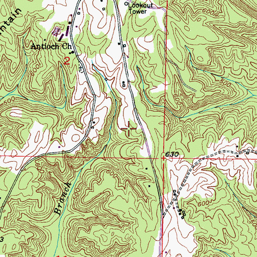 Topographic Map of Oscar McGuffs Mine, AL