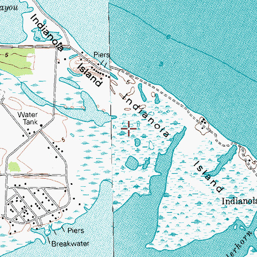 Topographic Map of Indianola Island, TX