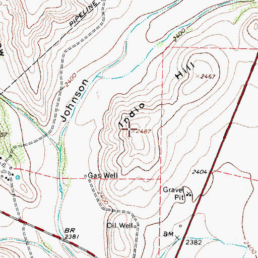 Topographic Map of Indio Hill, TX