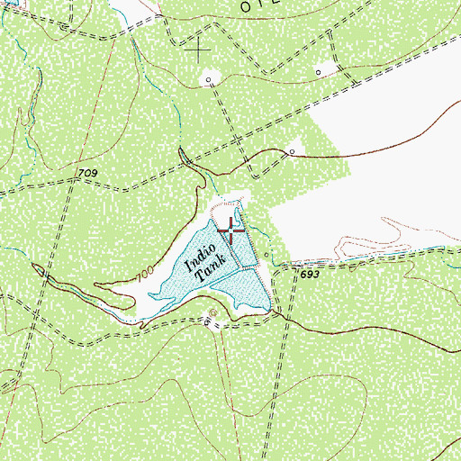 Topographic Map of Indio Tank, TX