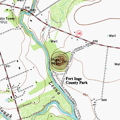 Topographic Map of Inge Mountain, TX